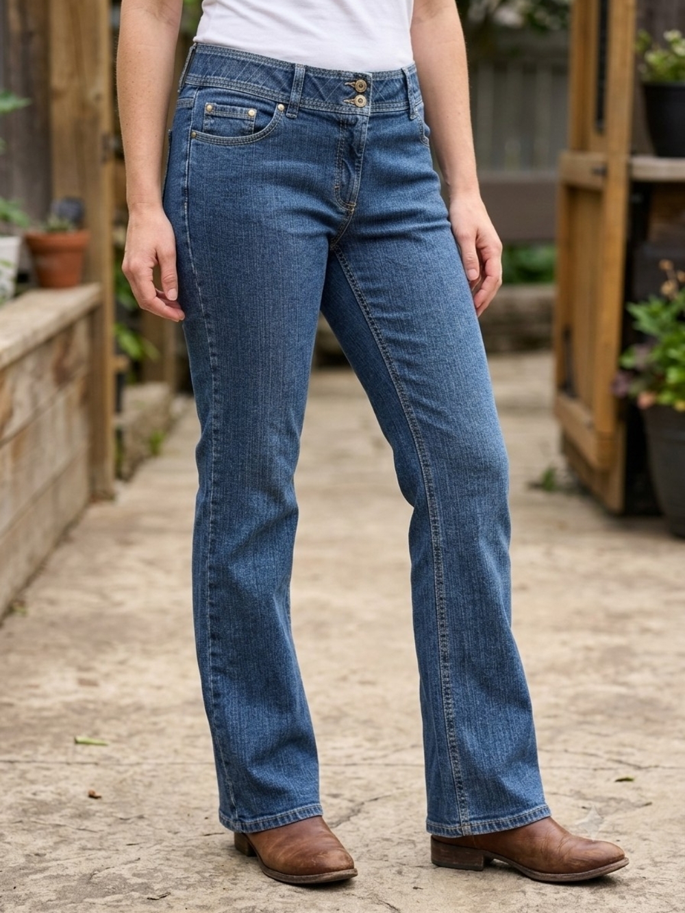 Denver Hayes Curvy Bootcut Stretch Denim Jeans Slim Flare Downtown Chic